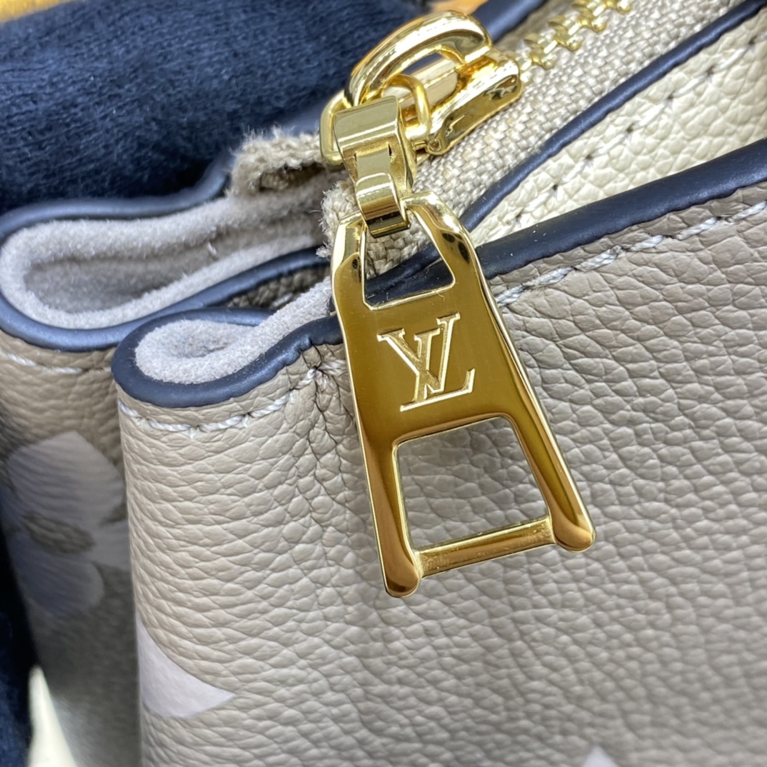 Louis Vuitton PETIT PALAIS Tote Bag Monogram Empreinte M58914 Dove/Cream